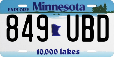 MN license plate 849UBD