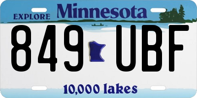 MN license plate 849UBF