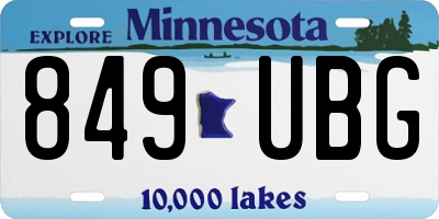 MN license plate 849UBG