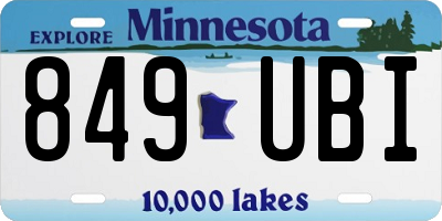 MN license plate 849UBI