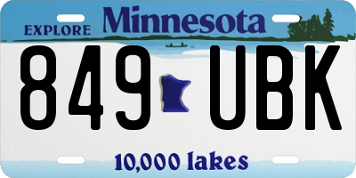 MN license plate 849UBK
