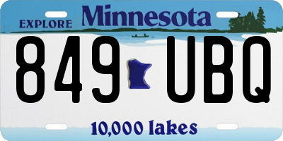 MN license plate 849UBQ
