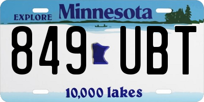 MN license plate 849UBT