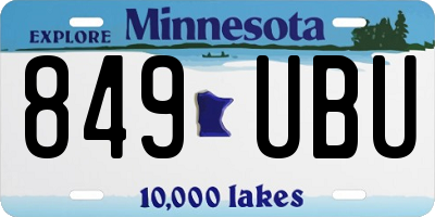 MN license plate 849UBU