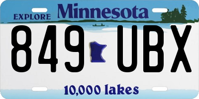 MN license plate 849UBX