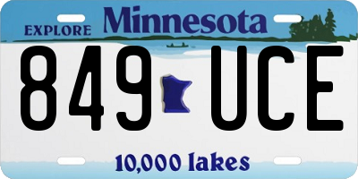MN license plate 849UCE