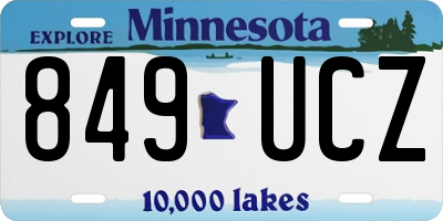 MN license plate 849UCZ