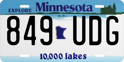 MN license plate 849UDG