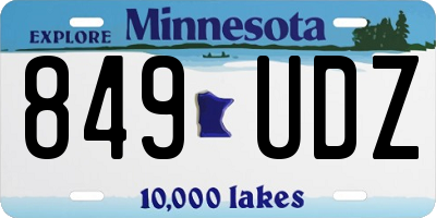 MN license plate 849UDZ