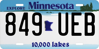 MN license plate 849UEB