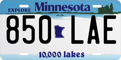 MN license plate 850LAE