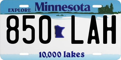 MN license plate 850LAH