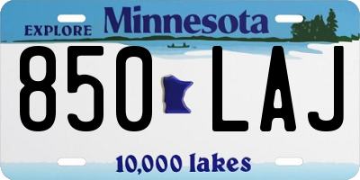 MN license plate 850LAJ