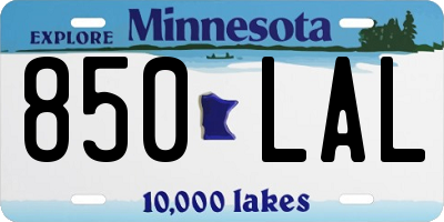 MN license plate 850LAL