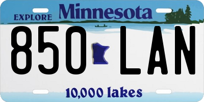 MN license plate 850LAN