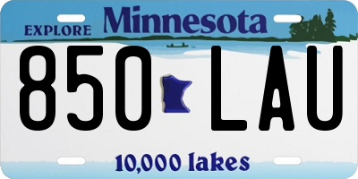 MN license plate 850LAU
