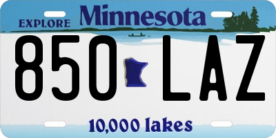 MN license plate 850LAZ