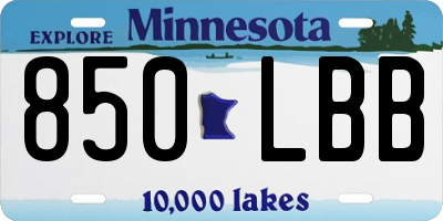 MN license plate 850LBB