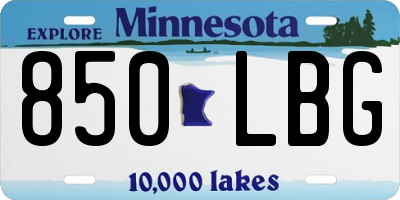 MN license plate 850LBG