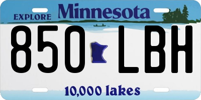 MN license plate 850LBH