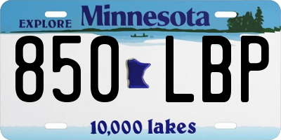 MN license plate 850LBP