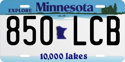 MN license plate 850LCB