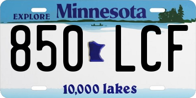 MN license plate 850LCF