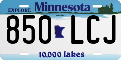MN license plate 850LCJ