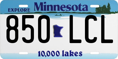 MN license plate 850LCL