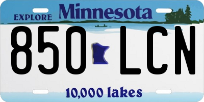 MN license plate 850LCN