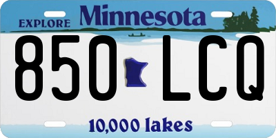 MN license plate 850LCQ