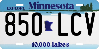 MN license plate 850LCV