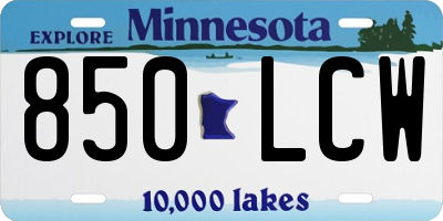 MN license plate 850LCW