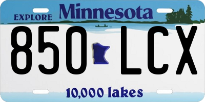 MN license plate 850LCX