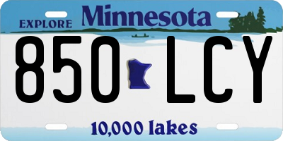 MN license plate 850LCY