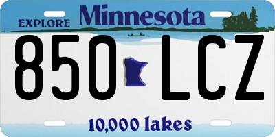 MN license plate 850LCZ