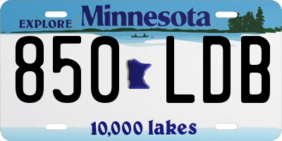 MN license plate 850LDB