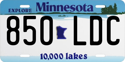 MN license plate 850LDC