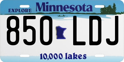MN license plate 850LDJ