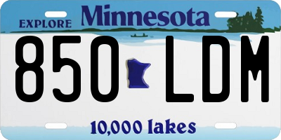 MN license plate 850LDM