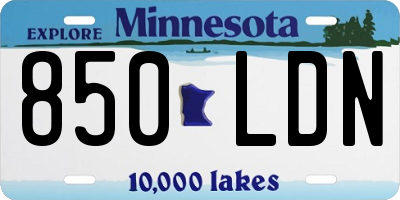 MN license plate 850LDN