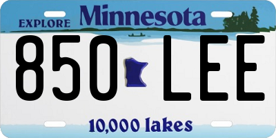 MN license plate 850LEE