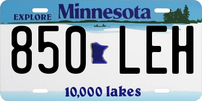 MN license plate 850LEH