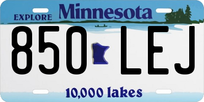 MN license plate 850LEJ