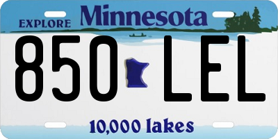 MN license plate 850LEL