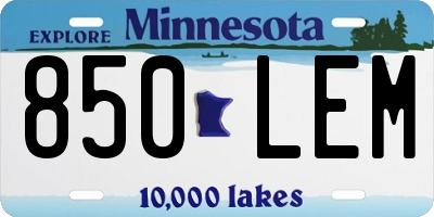 MN license plate 850LEM
