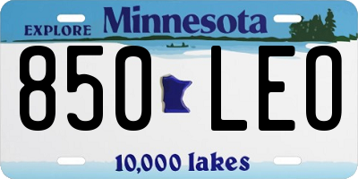 MN license plate 850LEO
