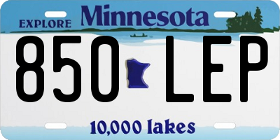 MN license plate 850LEP