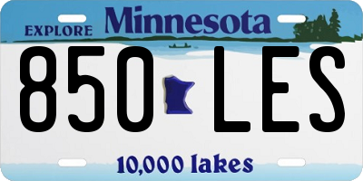 MN license plate 850LES