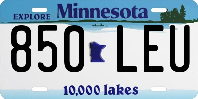 MN license plate 850LEU